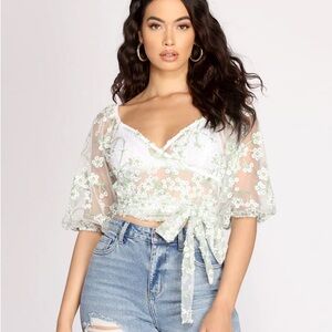 Windsor effortlessly embroidered floral crop top